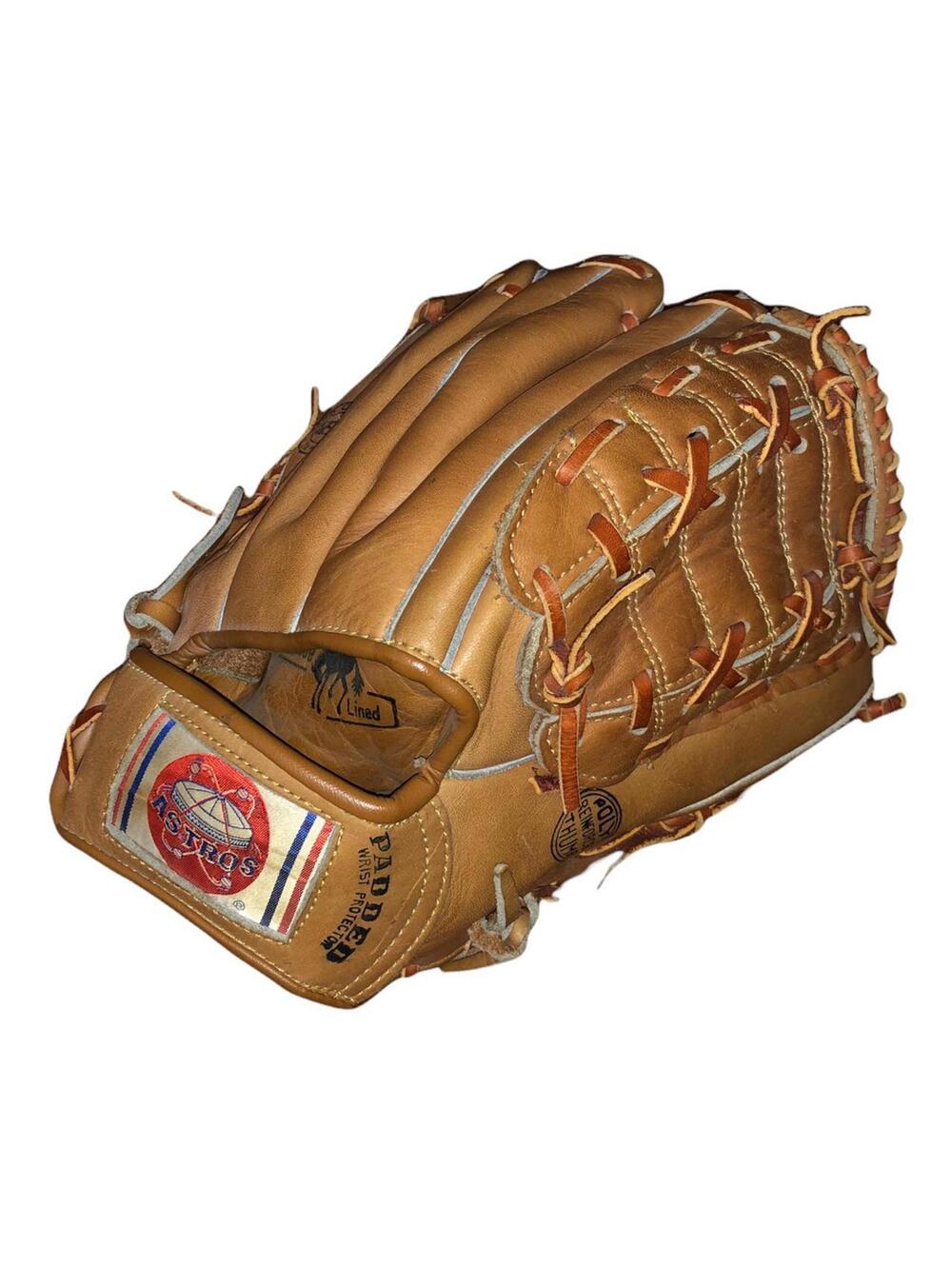 VINTAGE 70s Houston Astros FIELDMASTER NBR16101 SNAP ACTION BASEBALL GLOVE